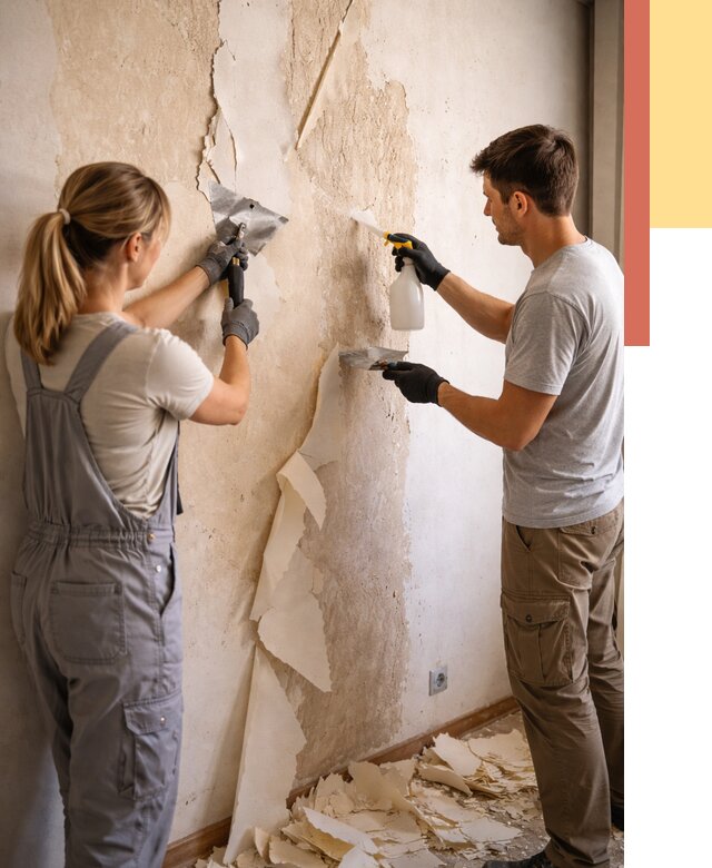 Снятие старых обоев в Владивостоке от 5337 руб. под ключ недорого | ОТДЕЛОЧНИК-Влд