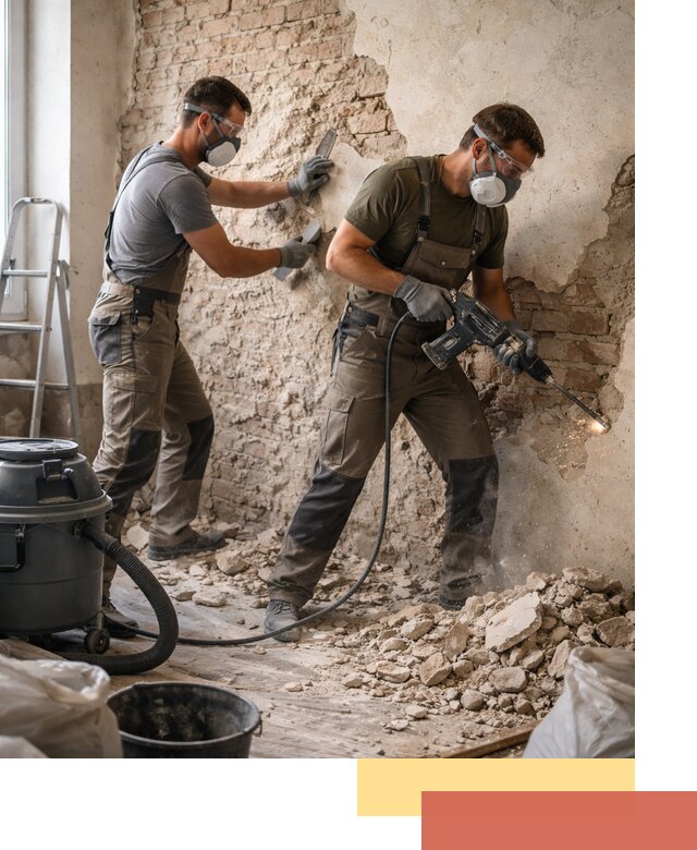 Демонтаж штукатурки со стен в Владивостоке быстро и аккуратно