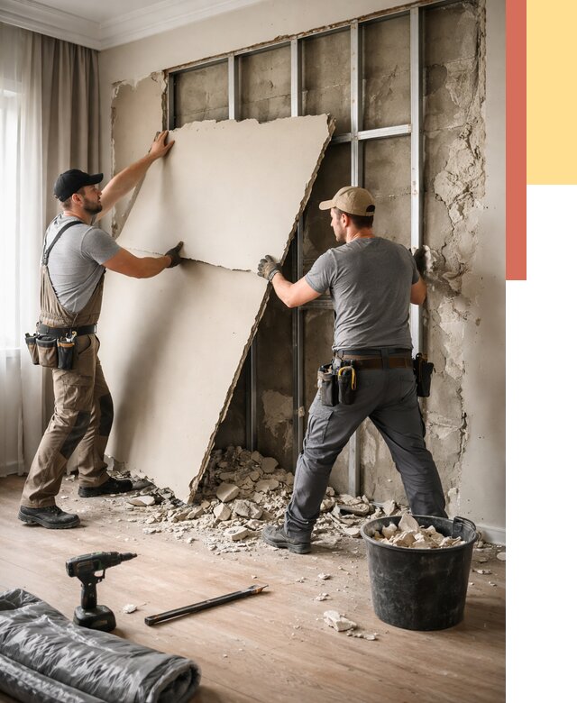 Демонтаж гипсокартона со стен в Владивостоке от 356 руб. — услуги демонтажа | ОТДЕЛОЧНИК-Влд