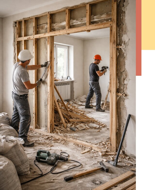 Демонтаж деревянных перегородок в Владивостоке от 3253 руб. — быстро и недорого | ОТДЕЛОЧНИК-Влд