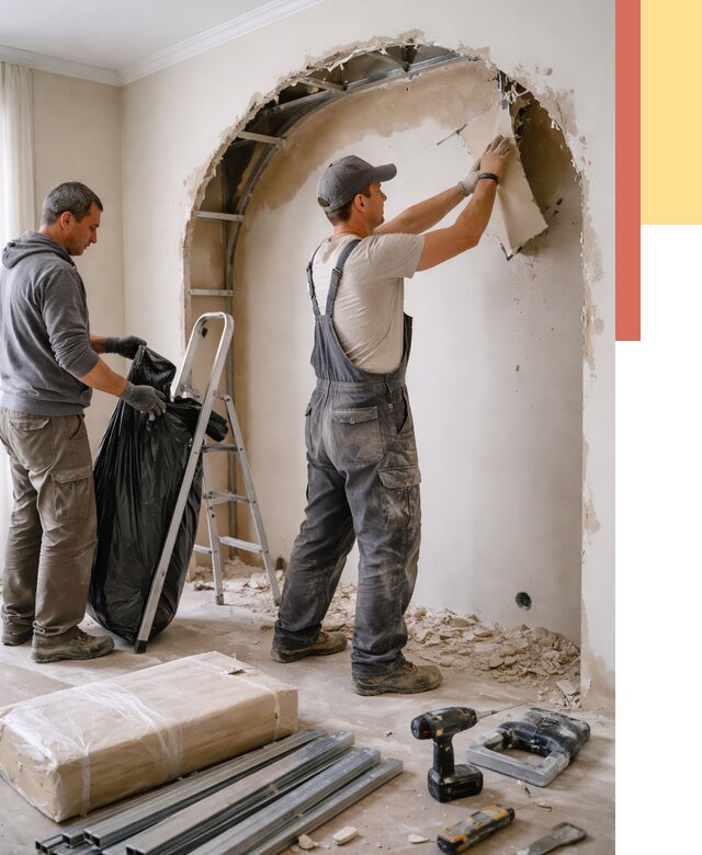 Демонтаж арки из гипсокартона в Владивостоке от 3558 руб. — услуги под ключ | ОТДЕЛОЧНИК-Влд