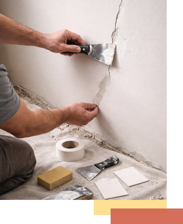 Заделка трещин и сколов в стенах и потолках в Владивостоке