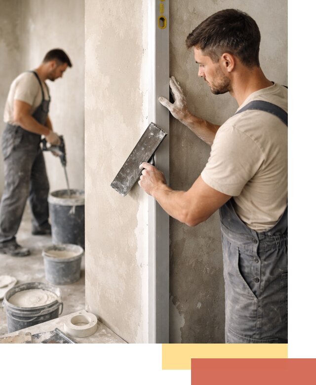 Выведение углов стен в Владивостоке: монтаж и оштукатуривание