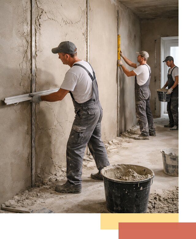 Штукатурка стен по маякам в Владивостоке — точная и ровная поверхность