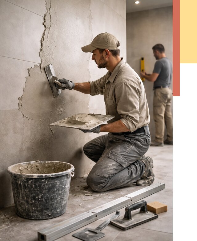 Штукатурка стен в ванной в Владивостоке от 4575 руб./м² — выравнивание под ключ | ОТДЕЛОЧНИК-Влд