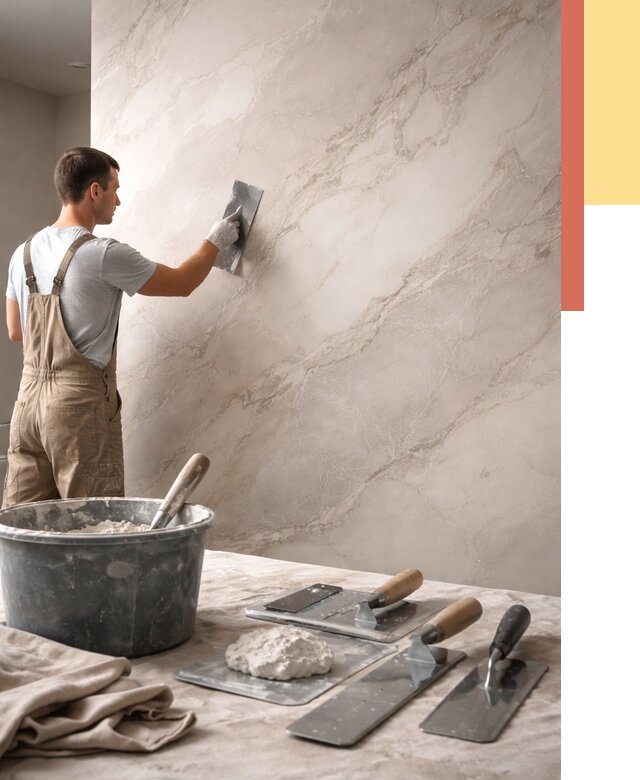 Декоративная штукатурка под мрамор в Владивостоке от 2846 руб./м² — быстро и недорого | ОТДЕЛОЧНИК-Влд