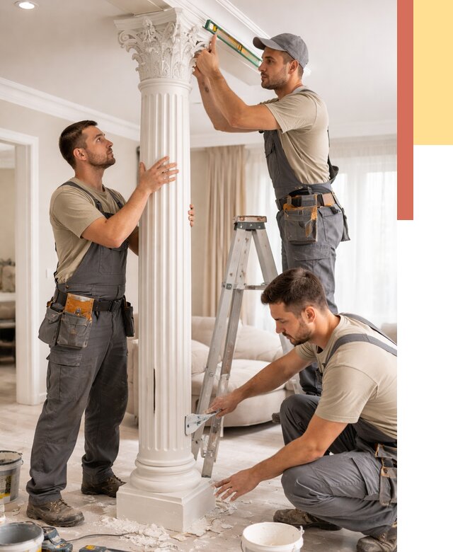 Установка декоративных колонн в Владивостоке от 12199 руб. под ключ | ОТДЕЛОЧНИК-Влд