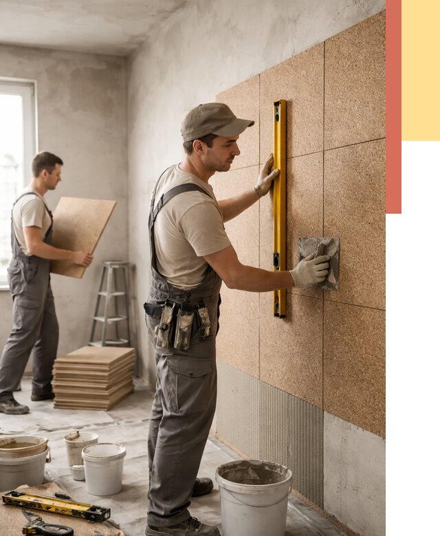 Монтаж пробковых панелей на стены в Владивостоке от 3558 руб. — ОТДЕЛОЧНИК-Влд