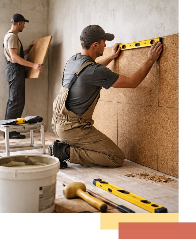 Монтаж пробковых панелей на стены в Владивостоке быстро и качественно