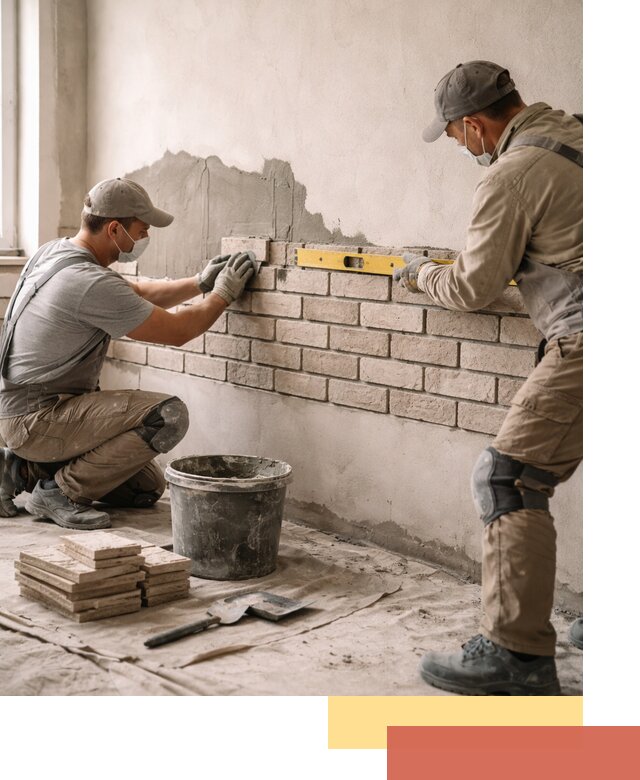 Монтаж декоративного кирпича профессионально в Владивостоке