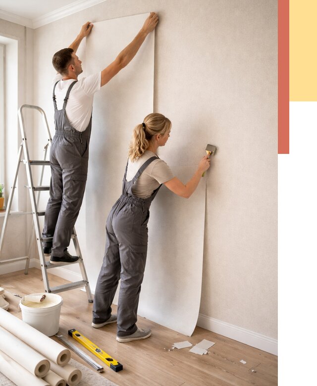 Поклейка флизелиновых обоев в Владивостоке от 6100 руб. | Быстро и недорого — ОТДЕЛОЧНИК-Влд