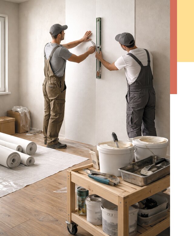 Поклейка стеклообоев в Владивостоке от 6608 руб. за м2 — быстро и недорого | ОТДЕЛОЧНИК-Влд