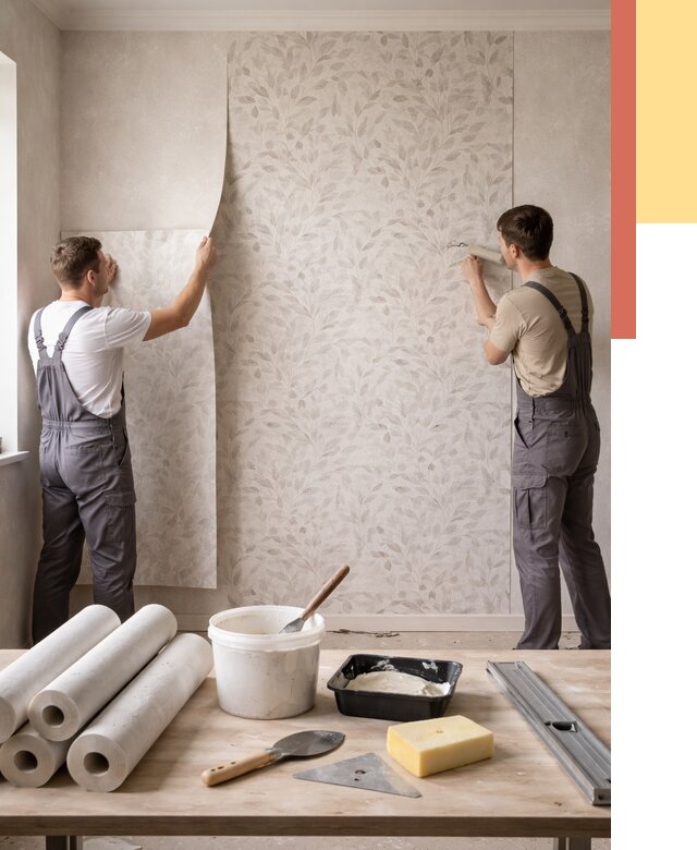 Поклейка обоев с подбором рисунка в Владивостоке от 3558 руб. | ОТДЕЛОЧНИК-Влд - быстро и недорого