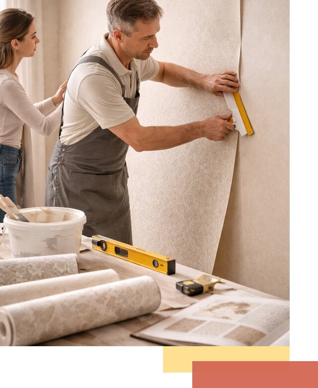 Поклейка обоев с подбором рисунка в Владивостоке