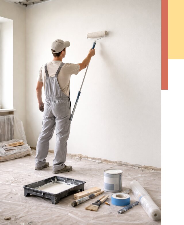 Покраска стен водоэмульсионной краской в Владивостоке от 457 руб. за м² | ОТДЕЛОЧНИК-Влд