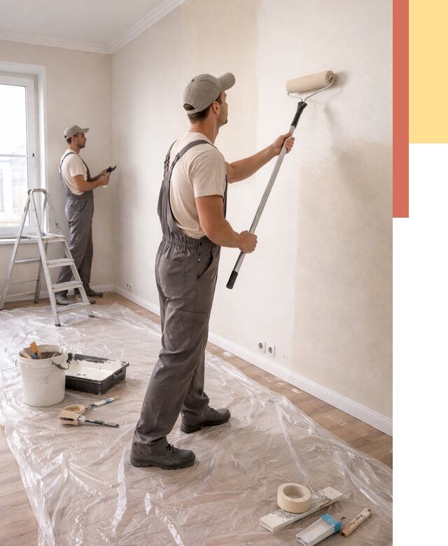 Покраска стен акриловой краской в Владивостоке от 3558 руб./м² — быстро и недорого | ОТДЕЛОЧНИК-Влд