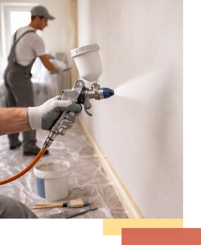 Покраска стен краскопультом в Владивостоке быстро и качественно