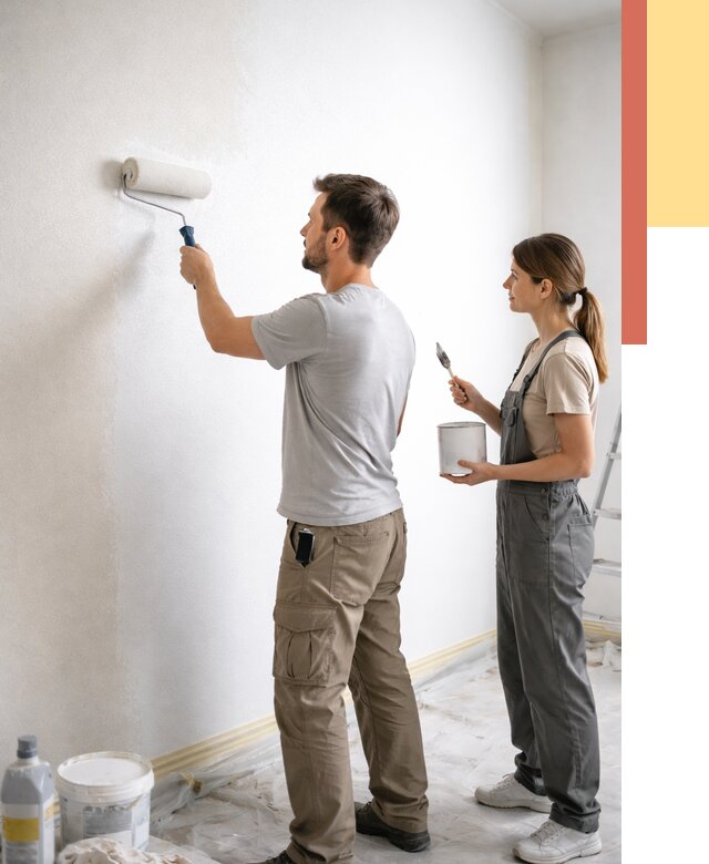 Окраска стен по стеклохолсту в Владивостоке от 4575 руб/м² под ключ | ОТДЕЛОЧНИК-Влд