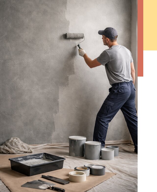 Покраска стен под бетон в Владивостоке от 661 руб. за м2 — быстро и недорого | ОТДЕЛОЧНИК-Влд