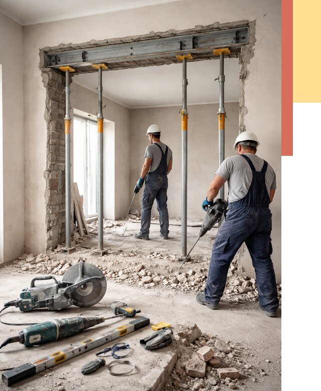 Прорезка проема в стене в Владивостоке от 4575 руб. — быстро и недорого | ОТДЕЛОЧНИК-Влд