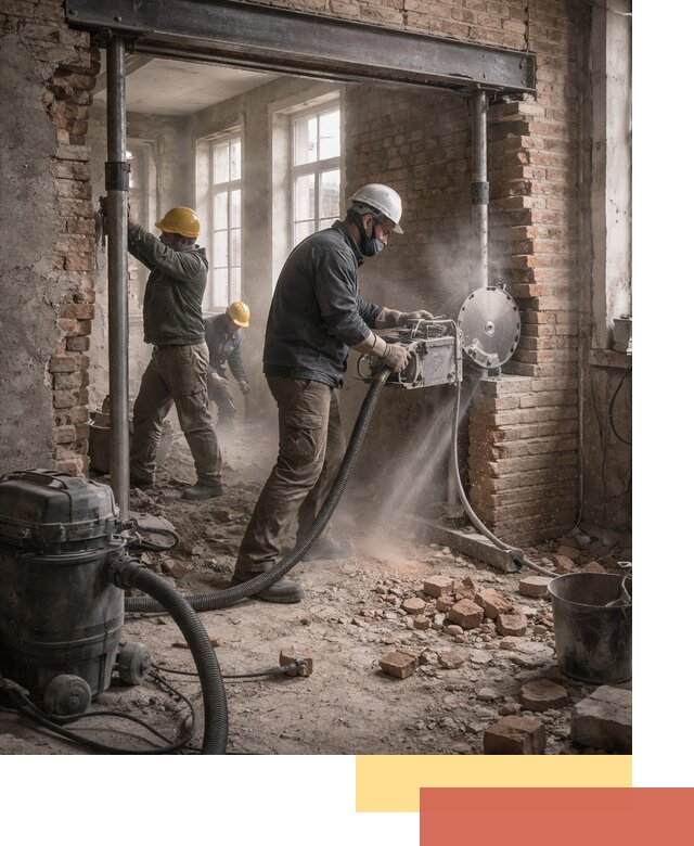 Прорезка проема в стене под дверной или оконный проем в Владивостоке