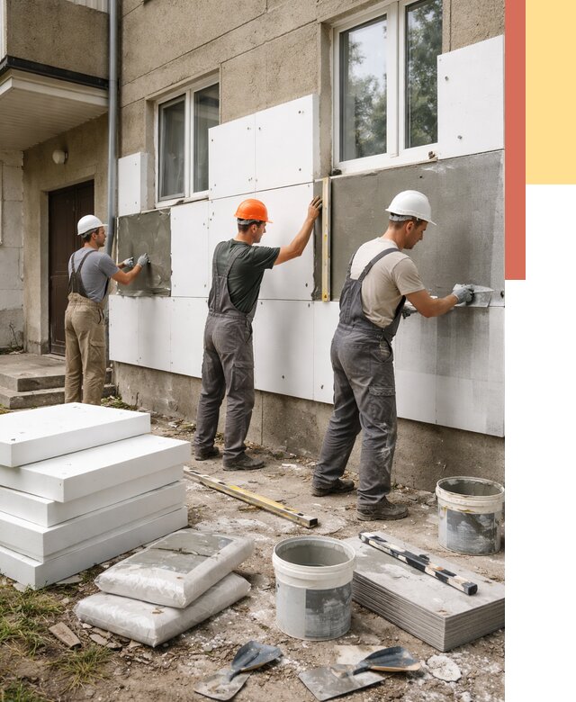 Утепление стен пенопластом в Владивостоке от 1779 руб. — недорого и под ключ | ОТДЕЛОЧНИК-Влд