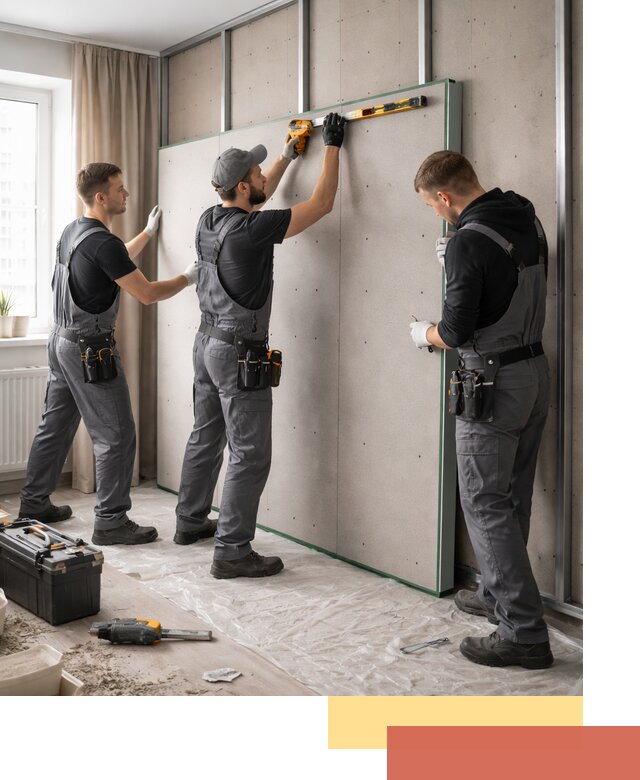 Шумоизоляция стен панелями ЗИПС в Владивостоке для жилых и коммерческих помещений