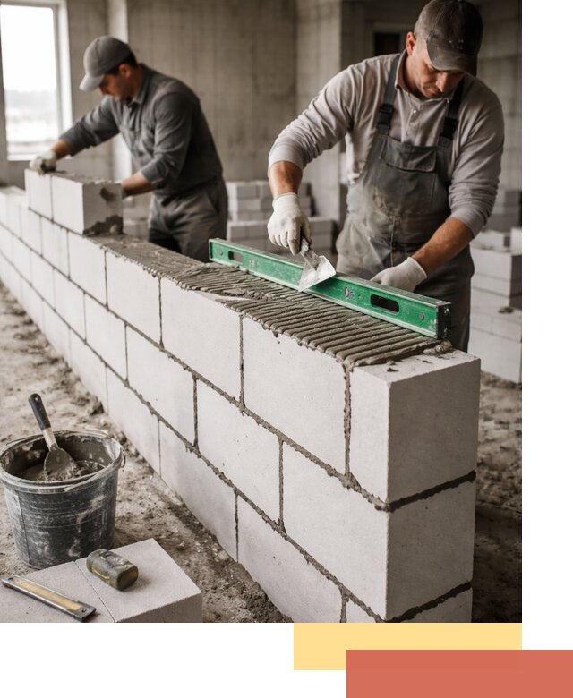 Кладка перегородок из газобетона в Владивостоке быстро и качественно