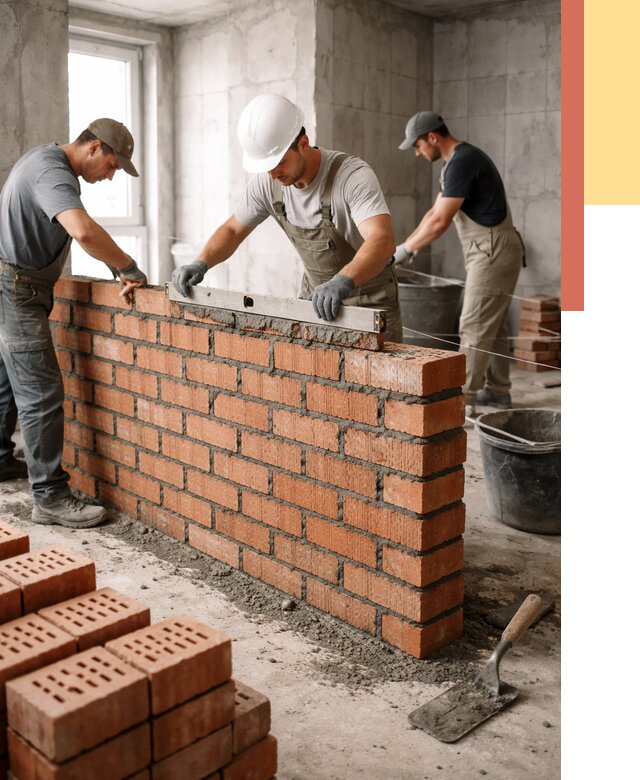 Кладка перегородок из кирпича в Владивостоке от 3558 руб. за м² | ОТДЕЛОЧНИК-Влд