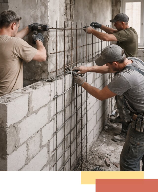 Армирование кладки перегородок в Владивостоке профессионально и надёжно