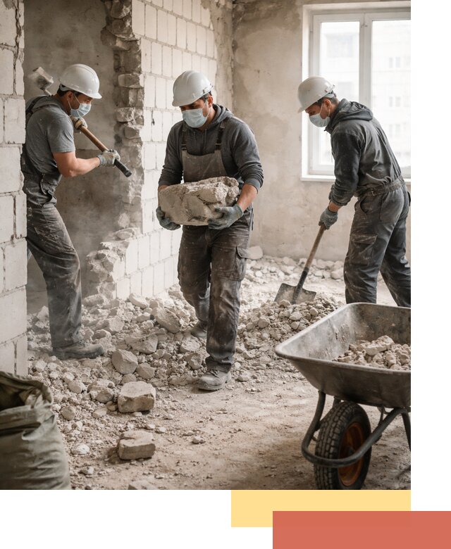 Демонтаж блочных перегородок в Владивостоке быстро и аккуратно