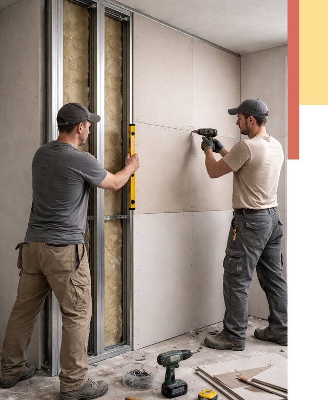 Монтаж двухслойной перегородки из гипсокартона в Владивостоке от 1474 руб. | ОТДЕЛОЧНИК-Влд