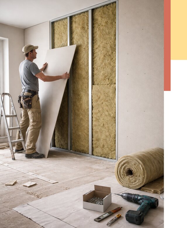 Перегородка из гипсокартона с шумоизоляцией в Владивостоке от 3172 руб. | ОТДЕЛОЧНИК-Влд