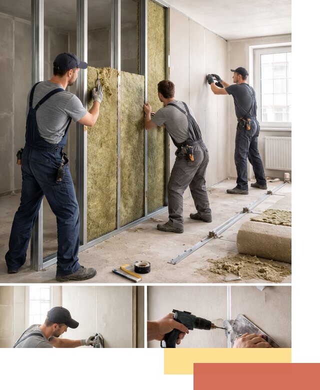 Перегородка из гипсокартона с шумоизоляцией в Владивостоке — монтаж под ключ