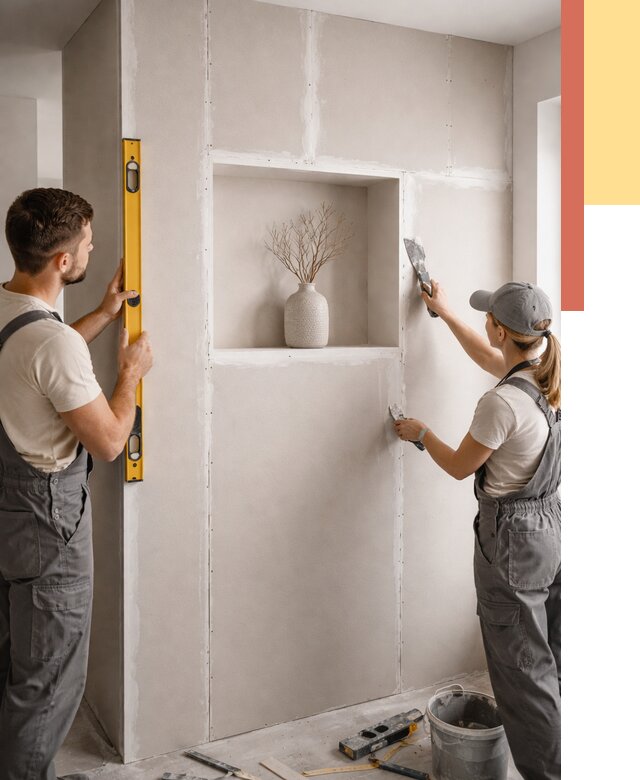 Перегородка из гипсокартона с нишей в Владивостоке от 3304 руб. под ключ | ОТДЕЛОЧНИК-Влд