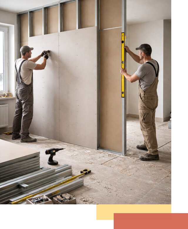 Зонирующая перегородка из гипсокартона под ключ в Владивостоке