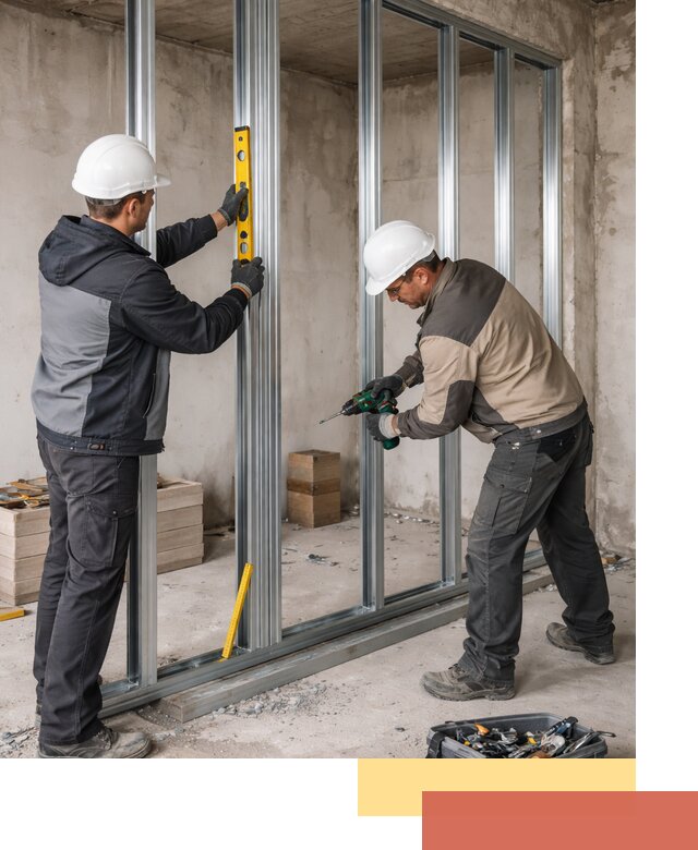 Монтаж каркаса перегородки из профиля в Владивостоке