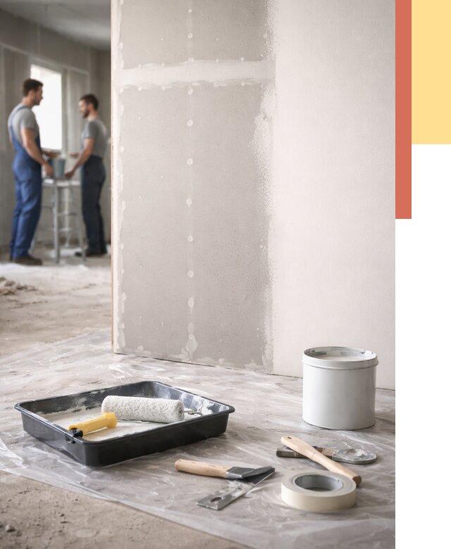 Покраска перегородок из гипсокартона в Владивостоке от 4575 руб. под ключ | ОТДЕЛОЧНИК-Влд