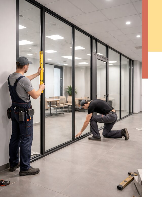 Каркасные стеклянные перегородки в Владивостоке под ключ от 9353 руб. | ОТДЕЛОЧНИК-Влд