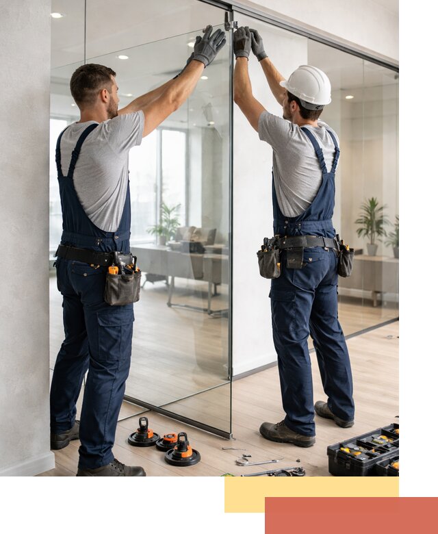 Безрамные стеклянные перегородки под ключ в Владивостоке