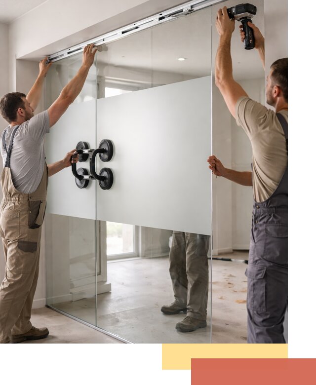 Матовые стеклянные перегородки под ключ в Владивостоке