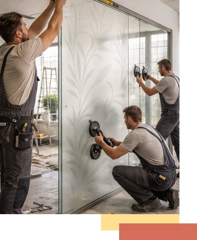 Стеклянные перегородки с рисунком на заказ в Владивостоке