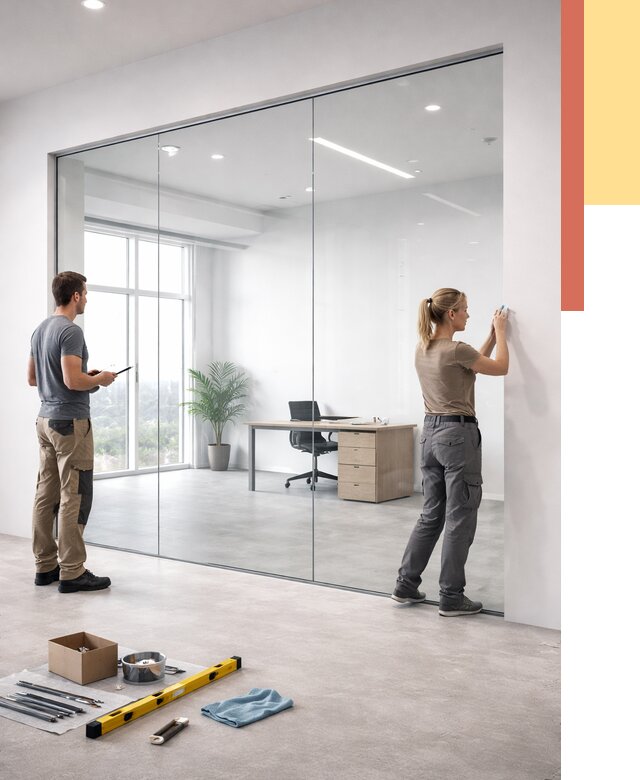 Перегородки из закаленного стекла в Владивостоке от 9658 руб. под ключ | ОТДЕЛОЧНИК-Влд