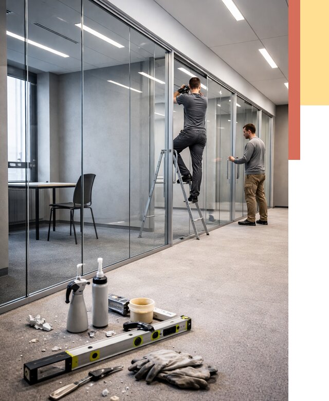 Стеклянные офисные перегородки в Владивостоке от 8641 руб. — монтаж и установка | ОТДЕЛОЧНИК-Влд