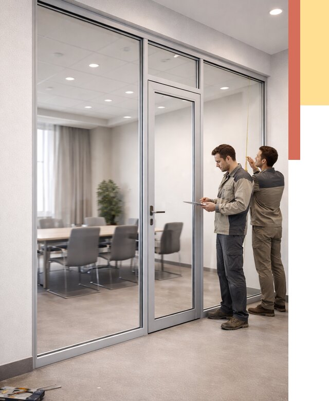 Установка и монтаж алюминиевых перегородок со стеклом в Владивостоке от 8336 руб. | ОТДЕЛОЧНИК-Влд