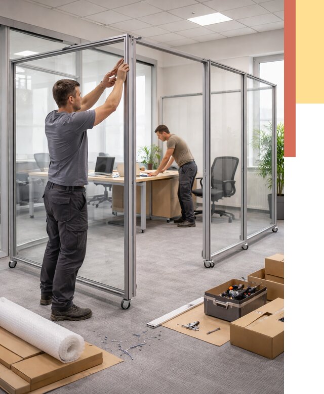 Мобильные офисные перегородки в Владивостоке от 12708 руб. — установка под ключ | ОТДЕЛОЧНИК-Влд