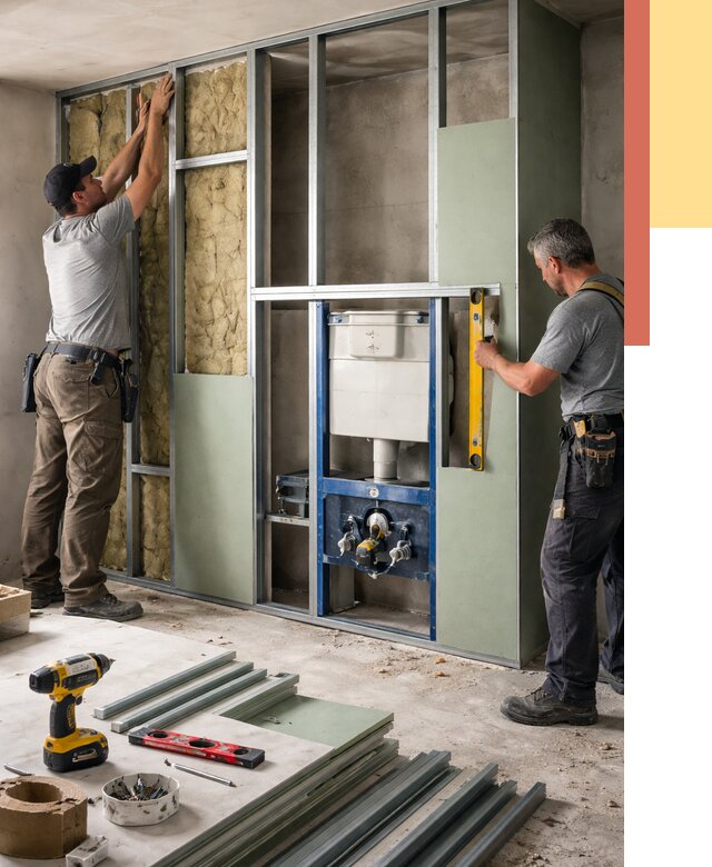 Установка сантехнических перегородок в Владивостоке от 8641 руб. | ОТДЕЛОЧНИК-Влд