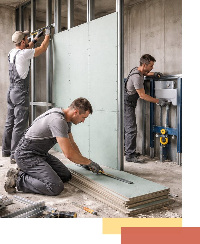 Монтаж и ремонт сантехнических перегородок в Владивостоке