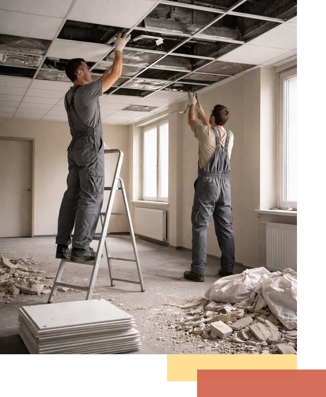 Демонтаж потолков Армстронг профессионально в Владивостоке