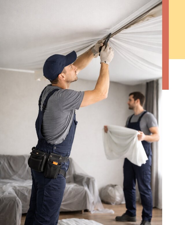 Демонтаж натяжного потолка в Владивостоке от 4575 руб. — снятие и разбор под ключ | ОТДЕЛОЧНИК-Влд